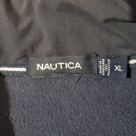 Nautica Men's Fleece Full Zip Jacket Size XL Mock Neck Toggle Hem Blue Pockets - Picture 7 of 10